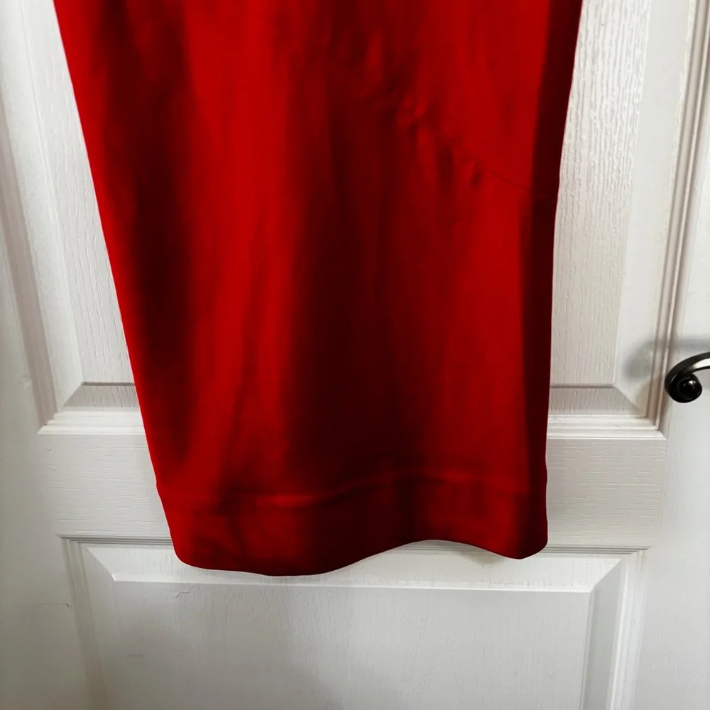 House of CB Colette Fitted Satin Midi Skirt In Scarlet Red Size XS - Picture 4 of 7